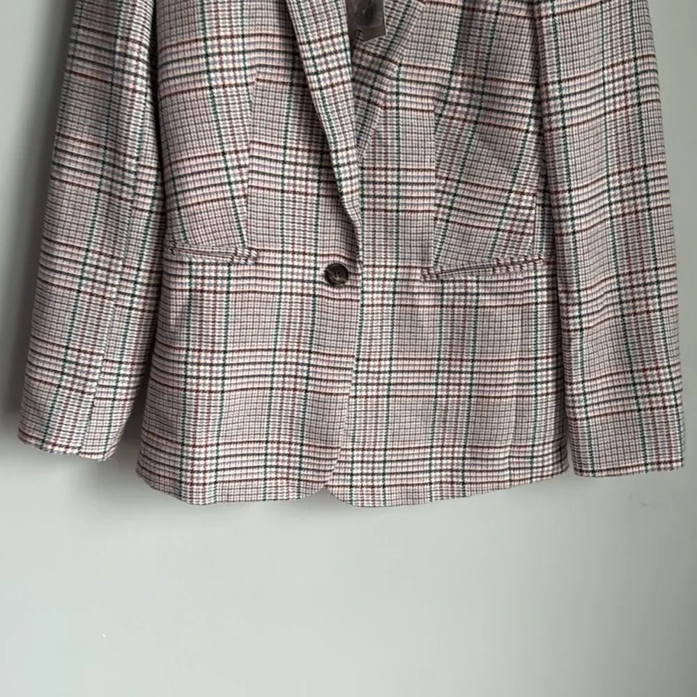 NEW J crew Parke blazer in ivory plaid Italian wool Size 0